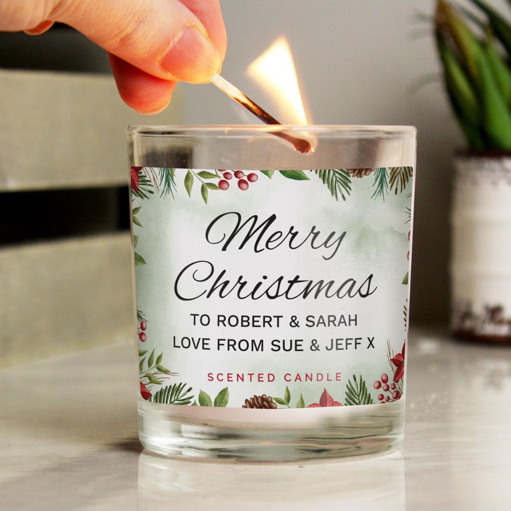 Personalised Merry Christmas Scented Jar Candle Extra Image 1